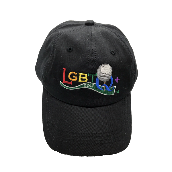 LGBTQ+ Golf Embroidered Logo Cap | Black Cotton Twill Unisex Golf Hat | Lightweight & Quick-Dry Sports Accessory