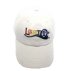 LGBTQ+ Running Embroidered Logo Cap | White Cotton Twill Unisex Racer Hat | Lightweight & Quick-Dry Sports Accessory